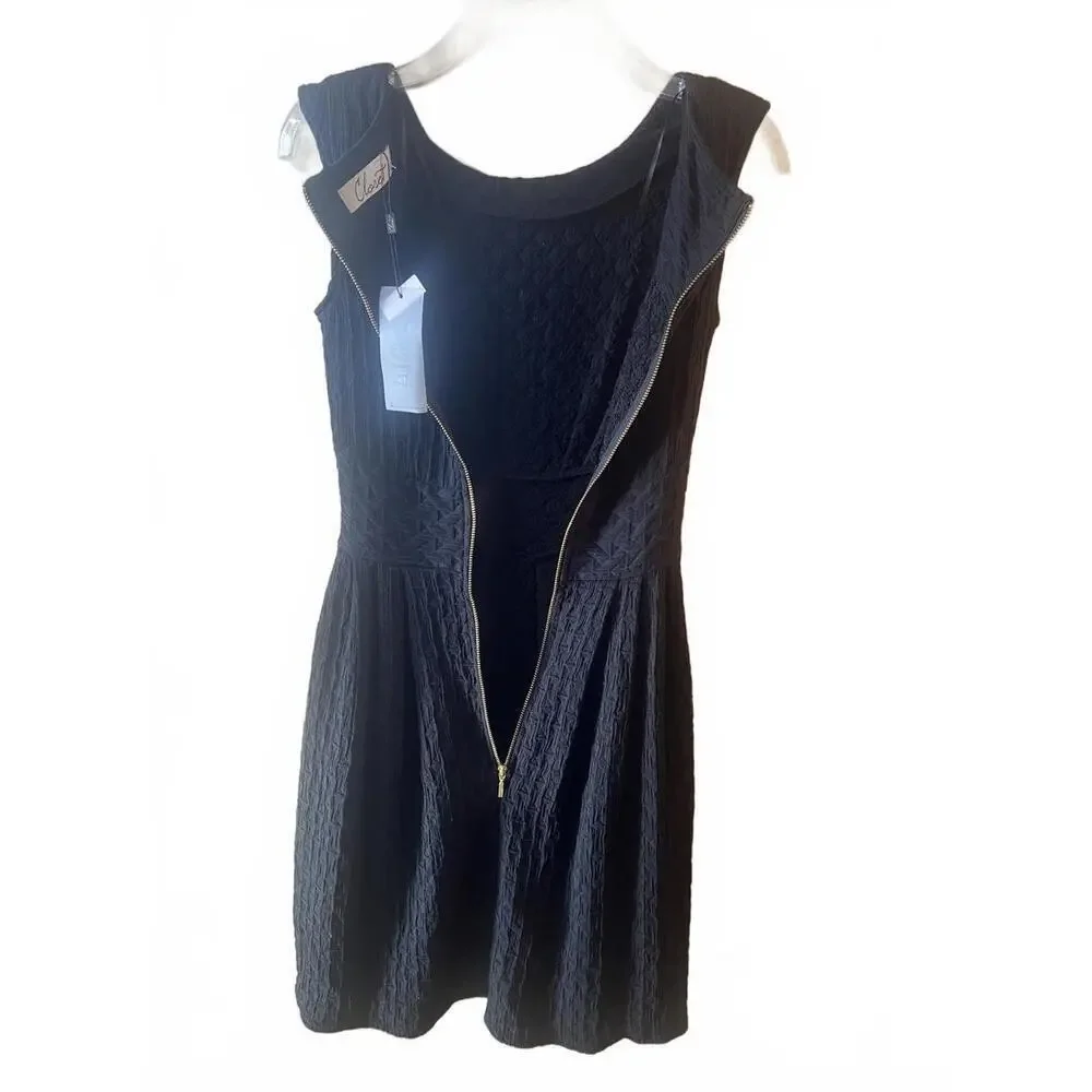 Black Textured Stretchy Sleeveless Dress by Closet New with Tags Size XS